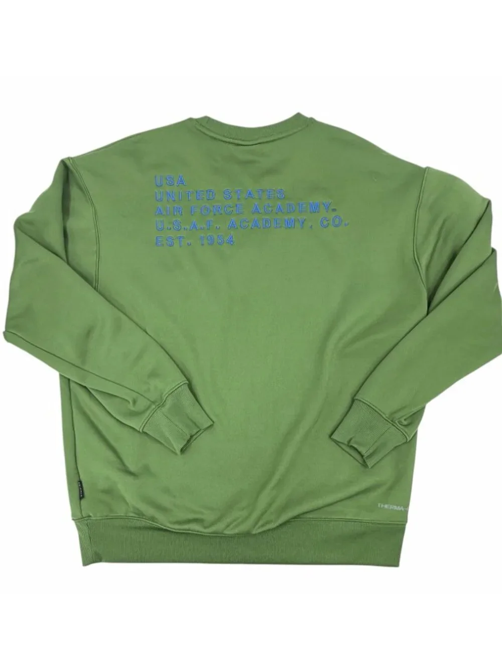 NIKE Men's Green Air Force Academy Crewneck Embroidered Patch Sweatshirt Small
